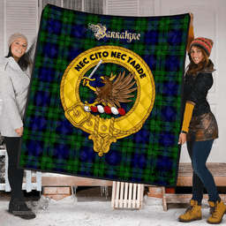 Scottish Bannatyne Clan Tartan Quilt - Crest Gold Style Scottish Plaid Tartan Plaid