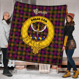 Scottish Carnegie Modern Clan Tartan Quilt - Crest Gold Style Scottish Plaid Tartan Plaid
