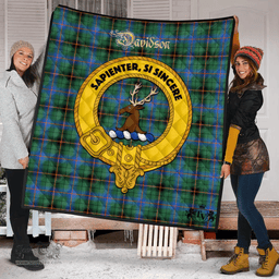 Scottish Davidson Ancient Clan Tartan Quilt - Crest Gold Style Scottish Plaid Tartan Plaid
