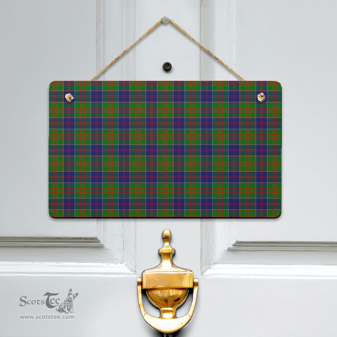 Scottish Stewart of Appin Hunting Modern Clan Tartan Door Sign - Classic Scottish Plaid Tartan Plaid