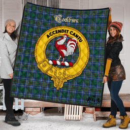Scottish Cockburn Ancient Clan Tartan Quilt - Crest Gold Style Scottish Plaid Tartan Plaid