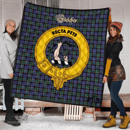 Scottish Fletcher Modern Clan Tartan Quilt - Crest Gold Style Scottish Plaid Tartan Plaid