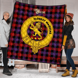 Scottish Broun Modern Clan Tartan Quilt - Crest Gold Style Scottish Plaid Tartan Plaid