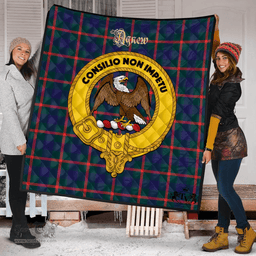 Scottish Agnew Modern Clan Tartan Quilt - Crest Gold Style Scottish Plaid Tartan Plaid