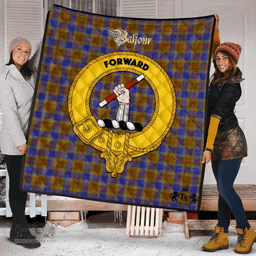 Scottish Balfour Modern Clan Tartan Quilt - Crest Gold Style Scottish Plaid Tartan Plaid