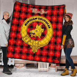Scottish MacIver Modern Clan Tartan Quilt - Crest Gold Style Scottish Plaid Tartan Plaid