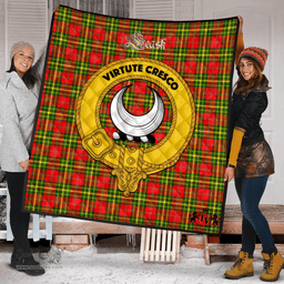 Scottish Leask Clan Tartan Quilt - Crest Gold Style Scottish Plaid Tartan Plaid