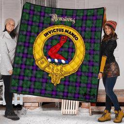 Scottish Armstrong Modern Clan Tartan Quilt - Crest Gold Style Scottish Plaid Tartan Plaid
