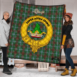 Scottish Gayre Clan Tartan Quilt - Crest Gold Style Scottish Plaid Tartan Plaid