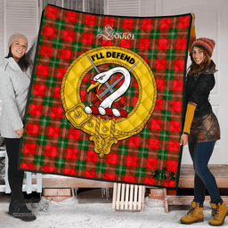Scottish Lennox Modern Clan Tartan Quilt - Crest Gold Style Scottish Plaid Tartan Plaid