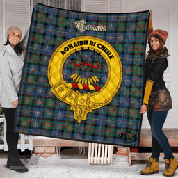 Scottish Cameron of Erracht Ancient Clan Tartan Quilt - Crest Gold Style Scottish Plaid Tartan Plaid