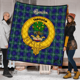 Scottish Hamilton Hunting Modern Clan Tartan Quilt - Crest Gold Style Scottish Plaid Tartan Plaid