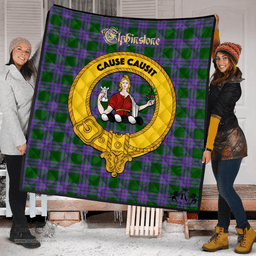 Scottish Elphinstone Clan Tartan Quilt - Crest Gold Style Scottish Plaid Tartan Plaid