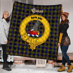 Scottish Clelland Modern Clan Tartan Quilt - Crest Gold Style Scottish Plaid Tartan Plaid