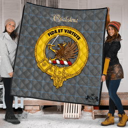 Scottish Gladstone Clan Tartan Quilt - Crest Gold Style Scottish Plaid Tartan Plaid