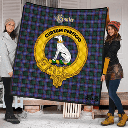Scottish Hunter Modern Clan Tartan Quilt - Crest Gold Style Scottish Plaid Tartan Plaid