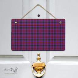 Scottish Montgomery Modern Clan Tartan Door Sign - Classic Scottish Plaid Tartan Plaid