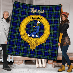 Scottish Arbuthnot Modern Clan Tartan Quilt - Crest Gold Style Scottish Plaid Tartan Plaid