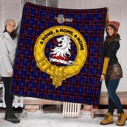 Scottish Home Modern Clan Tartan Quilt - Crest Gold Style Scottish Plaid Tartan Plaid