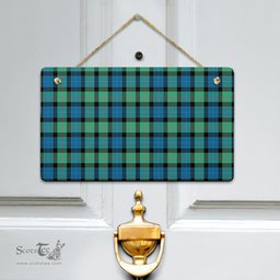 Scottish Gunn Ancient Clan Tartan Door Sign - Classic Scottish Plaid Tartan Plaid
