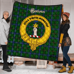 Scottish Henderson Modern Clan Tartan Quilt - Crest Gold Style Scottish Plaid Tartan Plaid