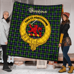 Scottish Farquharson Modern Clan Tartan Quilt - Crest Gold Style Scottish Plaid Tartan Plaid