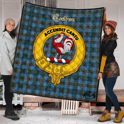 Scottish Cockburn Modern Clan Tartan Quilt - Crest Gold Style Scottish Plaid Tartan Plaid