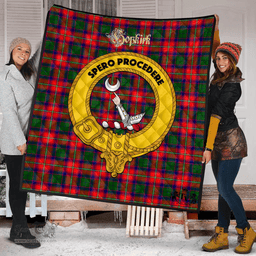 Scottish Hopkirk Clan Tartan Quilt - Crest Gold Style Scottish Plaid Tartan Plaid