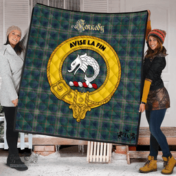Scottish Kennedy Modern Clan Tartan Quilt - Crest Gold Style Scottish Plaid Tartan Plaid