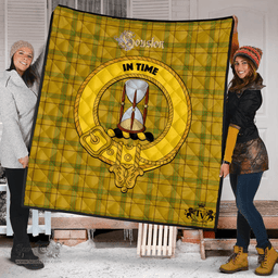 Scottish Houston Clan Tartan Quilt - Crest Gold Style Scottish Plaid Tartan Plaid