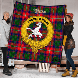 Scottish Riddell Clan Tartan Quilt - Crest Gold Style Scottish Plaid Tartan Plaid
