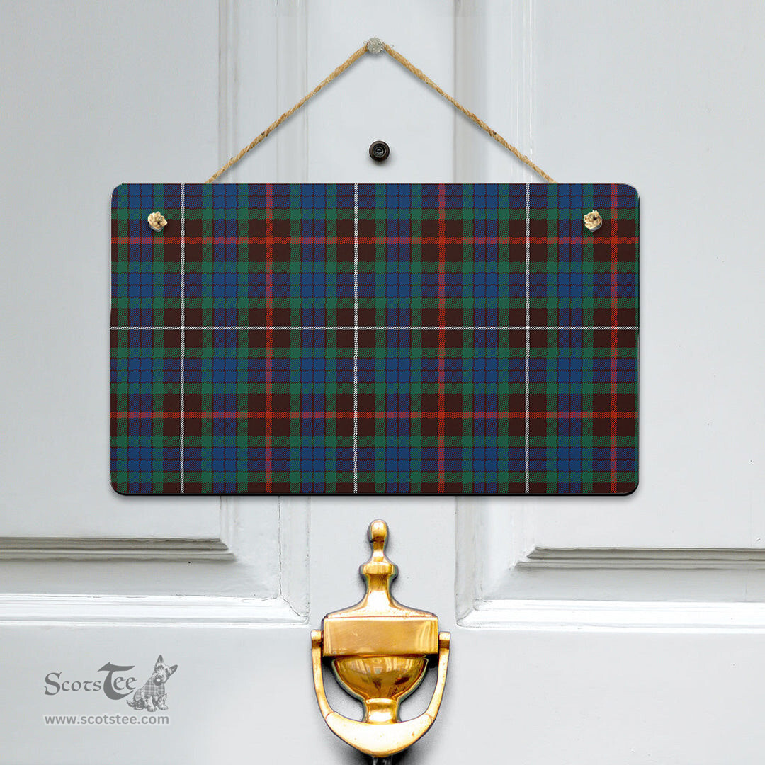 Scottish Fraser Hunting Ancient Clan Tartan Door Sign - Classic Scottish Plaid Tartan Plaid