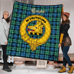Scottish Campbell Ancient 01 Clan Tartan Quilt - Crest Gold Style Scottish Plaid Tartan Plaid