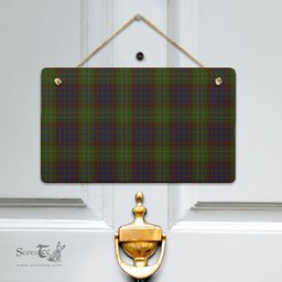 Scottish Cunningham Hunting Modern Clan Tartan Door Sign - Classic Scottish Plaid Tartan Plaid
