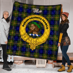 Scottish Muir Clan Tartan Quilt - Crest Gold Style Scottish Plaid Tartan Plaid