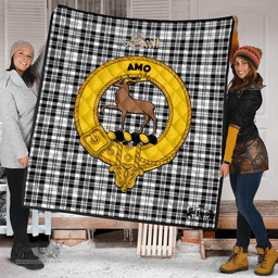 Scottish Scott Black White Modern Clan Tartan Quilt - Crest Gold Style Scottish Plaid Tartan Plaid