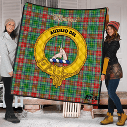 Scottish Muirhead Clan Tartan Quilt - Crest Gold Style Scottish Plaid Tartan Plaid