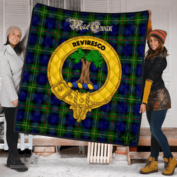 Scottish MacEwan Clan Tartan Quilt - Crest Gold Style Scottish Plaid Tartan Plaid