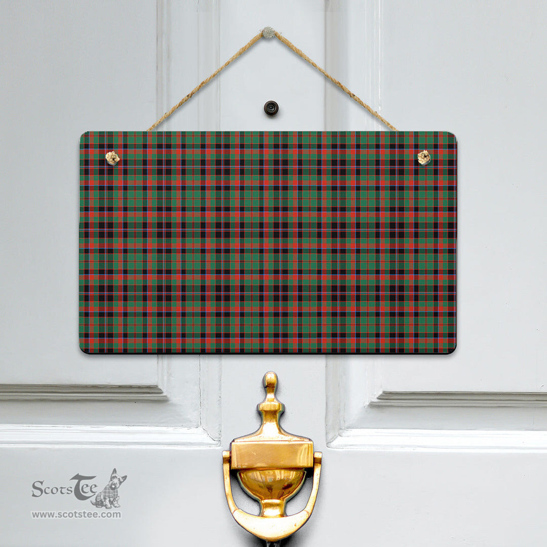 Scottish Cumming Hunting Ancient Clan Tartan Door Sign - Classic Scottish Plaid Tartan Plaid