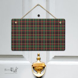 Scottish Cumming Hunting Ancient Clan Tartan Door Sign - Classic Scottish Plaid Tartan Plaid