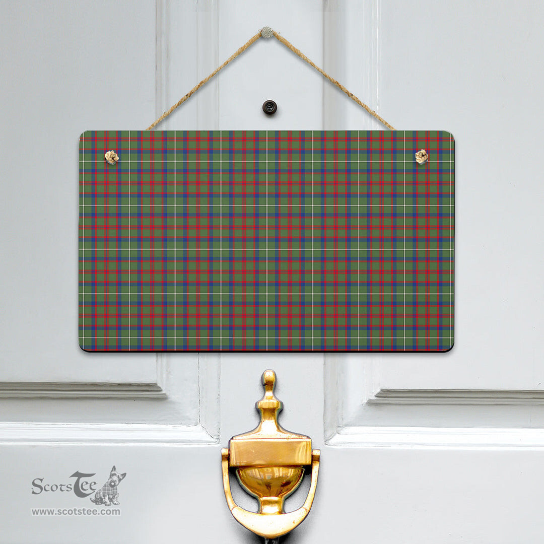 Scottish Shaw Green Modern Clan Tartan Door Sign - Classic Scottish Plaid Tartan Plaid