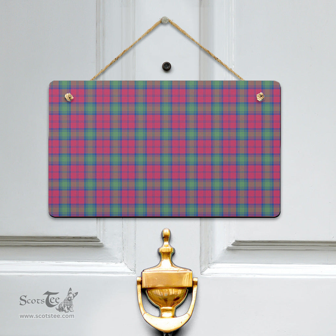 Scottish Lindsay Ancient Clan Tartan Door Sign - Classic Scottish Plaid Tartan Plaid