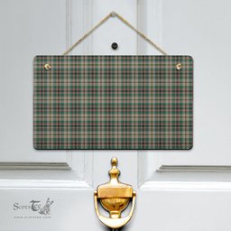 Scottish Craig Ancient Clan Tartan Door Sign - Classic Scottish Plaid Tartan Plaid