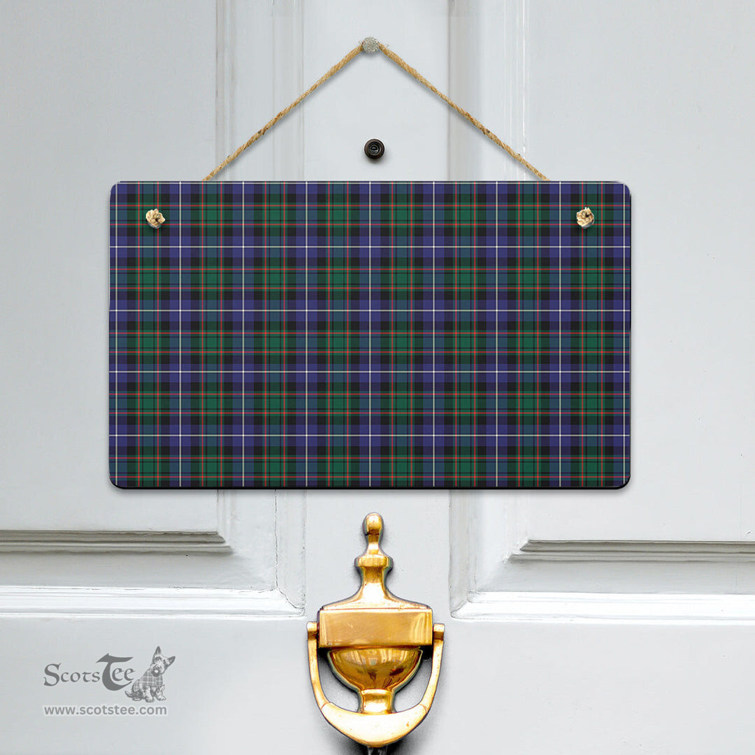 Scottish MacRae Hunting Modern Clan Tartan Door Sign - Classic Scottish Plaid Tartan Plaid