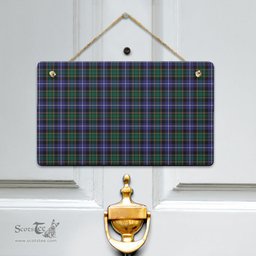 Scottish MacRae Hunting Modern Clan Tartan Door Sign - Classic Scottish Plaid Tartan Plaid