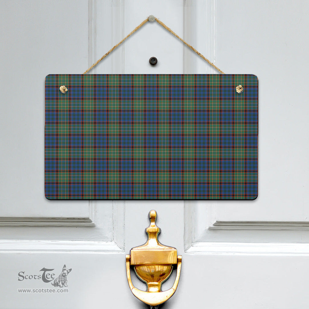 Scottish Nicolson Hunting Ancient Clan Tartan Door Sign - Classic Scottish Plaid Tartan Plaid
