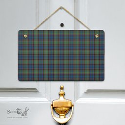 Scottish Nicolson Hunting Ancient Clan Tartan Door Sign - Classic Scottish Plaid Tartan Plaid