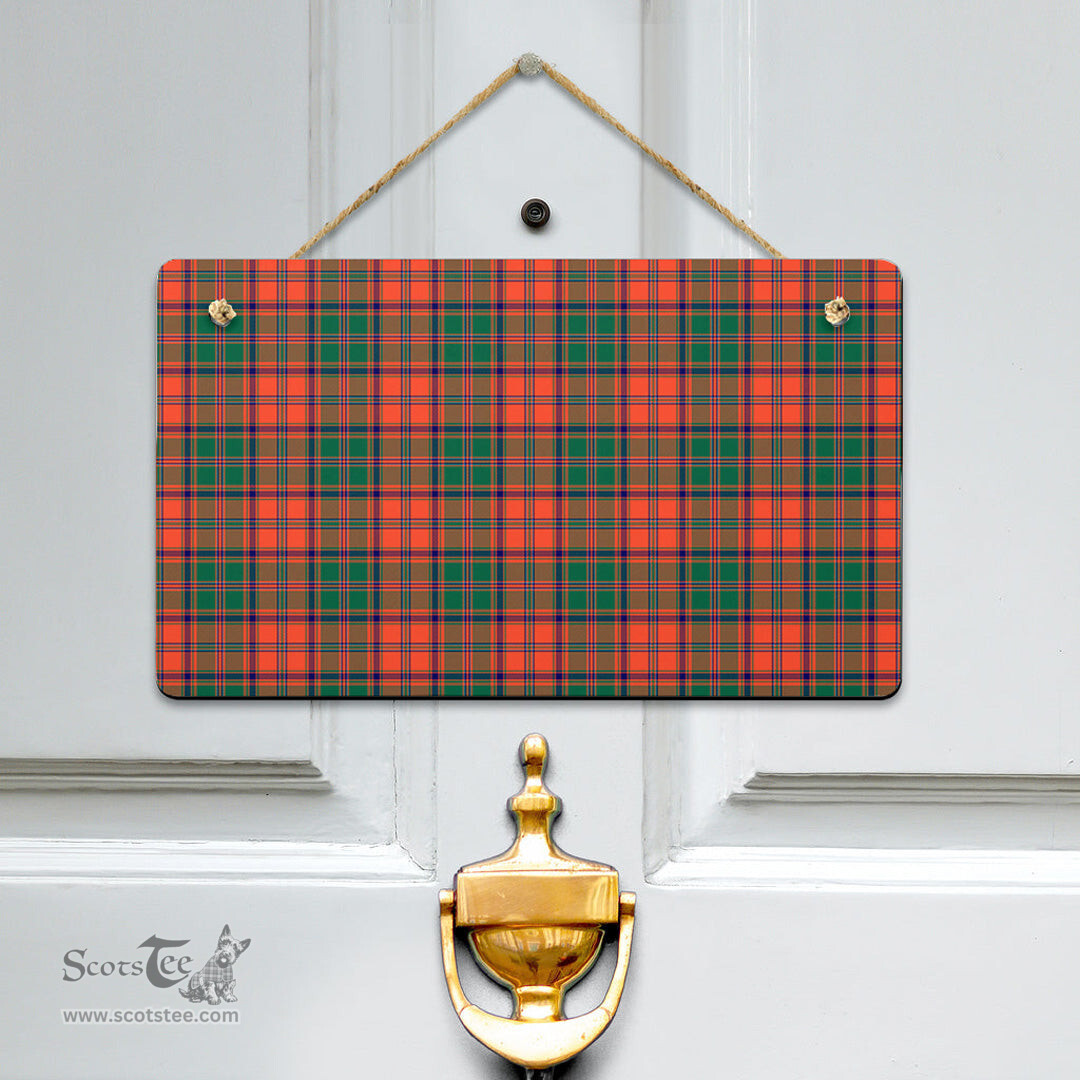 Scottish Stewart of Appin Ancient Clan Tartan Door Sign - Classic Scottish Plaid Tartan Plaid