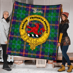 Scottish Young Modern Clan Tartan Quilt - Crest Gold Style Scottish Plaid Tartan Plaid