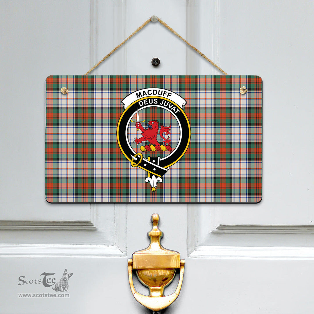 Scottish MacDuff Dress Ancient Clan Tartan Door Sign - Crest Classic Scottish Plaid Tartan Plaid